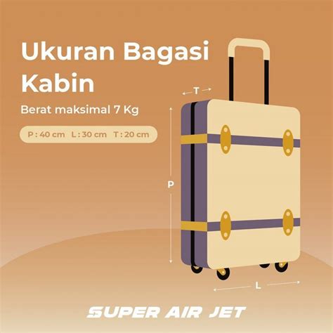 ukuran bagasi untuk kabin.